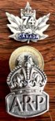LONDON ASSAY ARP BADGE, CANADIAN MAPLE LEAF SILVER BADGE, TOTAL WEIGHT APPROX 16.6g