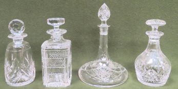 Four various glass decanters. Largest Approx. 24cms H