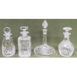 Four various glass decanters. Largest Approx. 24cms H