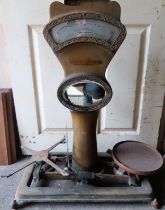 Vintage "The Automatic Scale Co" gilded metal shop scales. App. 83cm H x 63cm W x 29cm D