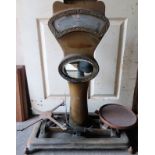 Vintage "The Automatic Scale Co" gilded metal shop scales. App. 83cm H x 63cm W x 29cm D