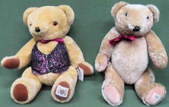 Two vintage House of Nisbet jointed teddy bears, with certificates. Largest Approx. 46cms H