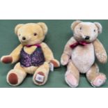 Two vintage House of Nisbet jointed teddy bears, with certificates. Largest Approx. 46cms H