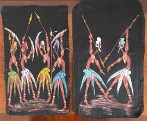 RA FOLY, OIL ON FABRIC, DECORATIVE PICTURES, GHANIAN, APPROX 40 x 23cm