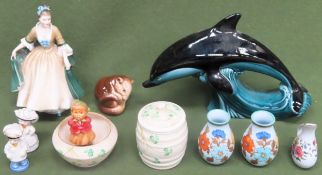 Sundry ceramics Inc. Poole, Flora Gouda, Royal Doulton, Belleek, etc all used and unchecked