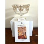 BUCKINGHAM PALACE GLASS STEM BOWL, PLUS TEN POSTCARDS