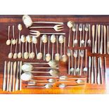 SIXTY-TWO PIECES OF OLD PLATED CUTLERY