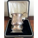 SMALL SILVER CHRISTENING CUP, BIRMINGHAM 'H', 1932, WEIGHT APPROX 55g