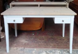 20th century two drawer writing desk. Approx. 86cm H x 120cm W x 60cm D Reasonable used condition,
