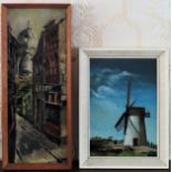 Two small oil on board paintings. Largest approx. 60 x 23cm Both in reasonable used condition