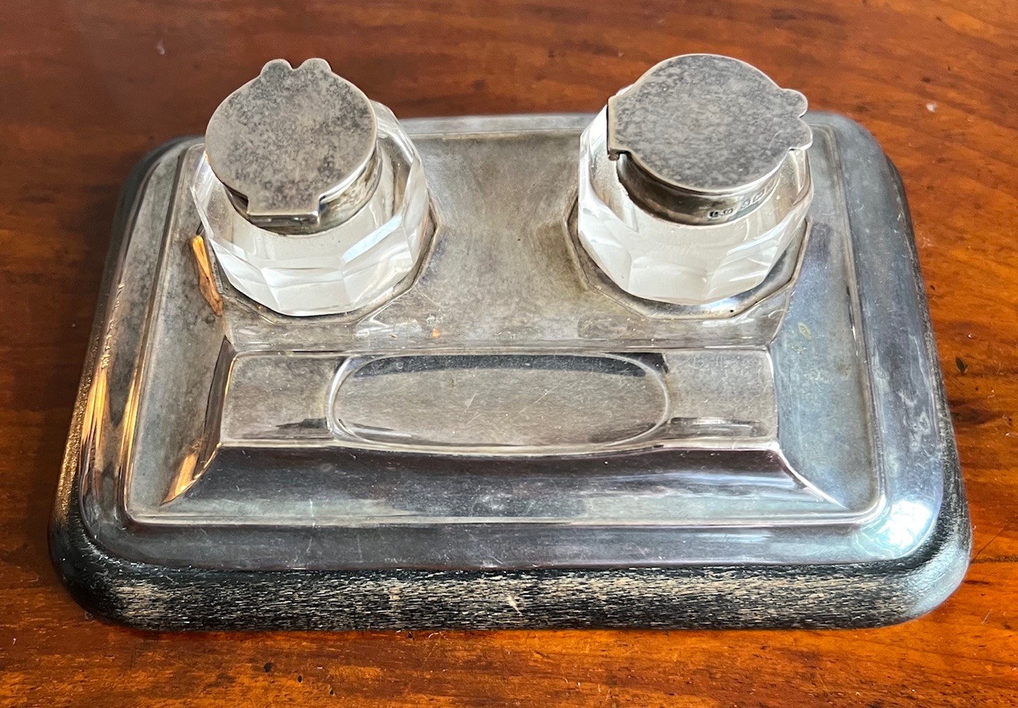 SILVER WRITING DESK STAND, BIRMINGHAM, 1936