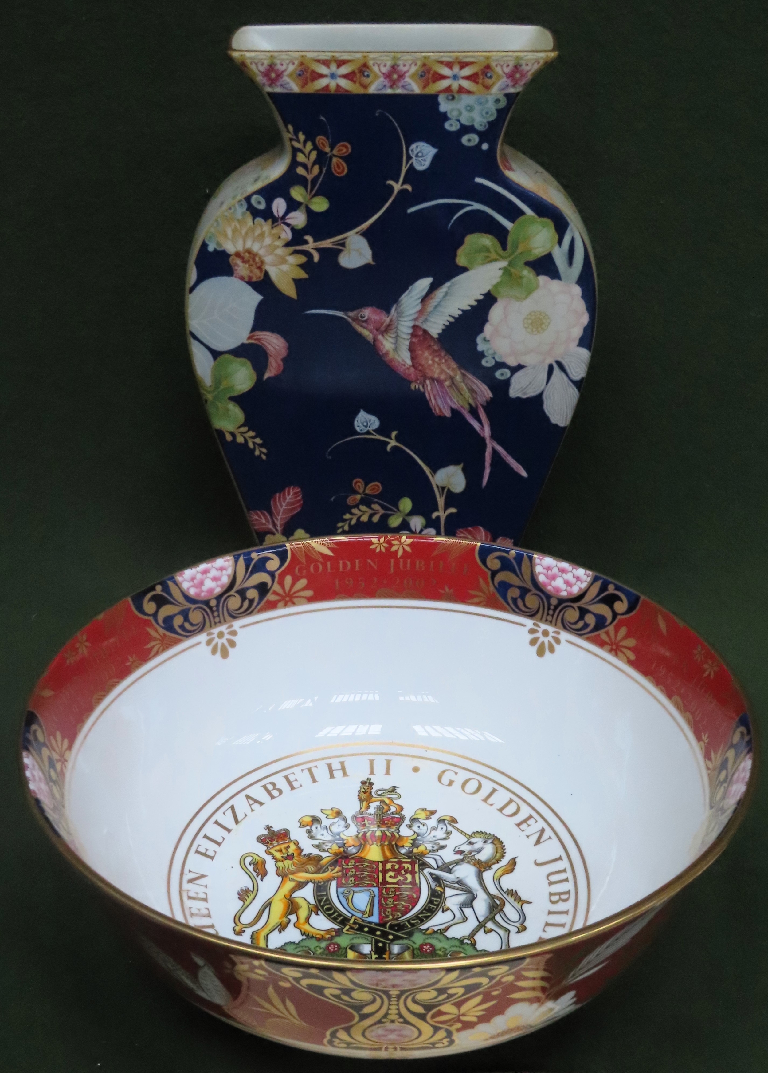 Royal Worcester Limited Edition Queen Elizabeth II Golden Jubilee ceramic bowl, plus Spode 'Java