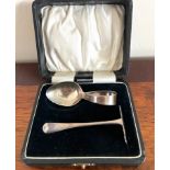 SILVER CHRISTENING SET, SPOON AND PUSH, BIRMINGHAM 'H', 1932, WEIGHT APPROX 28g