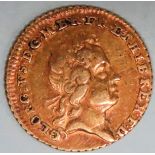 George I gold one quarter Guinea, dated 1718. Approx. 2.3g used condition