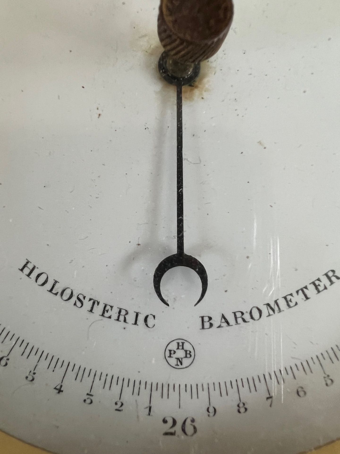 BRASS CASED HOLOSTERIC BAROMETER, J BROWN, 76 VINCENT ST, GLASGOW, DIAMETER APPROX 12.25cm AND DEPTH - Image 2 of 3