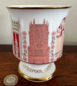 LIVERPOOL CATHEDRAL URN COMMEMORATION BY COALPORT, LIMITED EDITION 32/1000, 1904-1978, APPROX 12cm