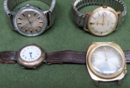 Two Smiths wristwatches, plus silver wristwatch, plus Pilatus De Luxe watch face all used and