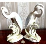 TWO CERAMIC MATCHING PAIR OF EGRETS