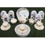 Parcel of various childrens ceramics including Nursery Rhyme teaware, milestone pottery, Wedgwood