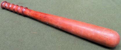 Vintage hand turned truncheon. Approx. 41cms L