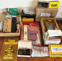 TEN VARIOUS DOOR LOCKS BY YALE, ERA AND CABA, BRASS/METAL, AND GATEKEEPER LOCK, UNUSED SHOP STOCK