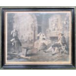 19th century Richard Earlam monochrome engraving "Marriage A La Mode" Approx. 50 x 64cm Used