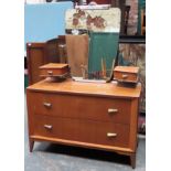 Art Deco style light oak dressing table. Approx. 155 x 107 x 49cms reasonable used condition with