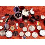 TWO SILVER CASED POCKET WATCHES, SILVER SOVEREIGN CASE, QUANTITY OF COINS, MEDALLIONS, ETC, AND