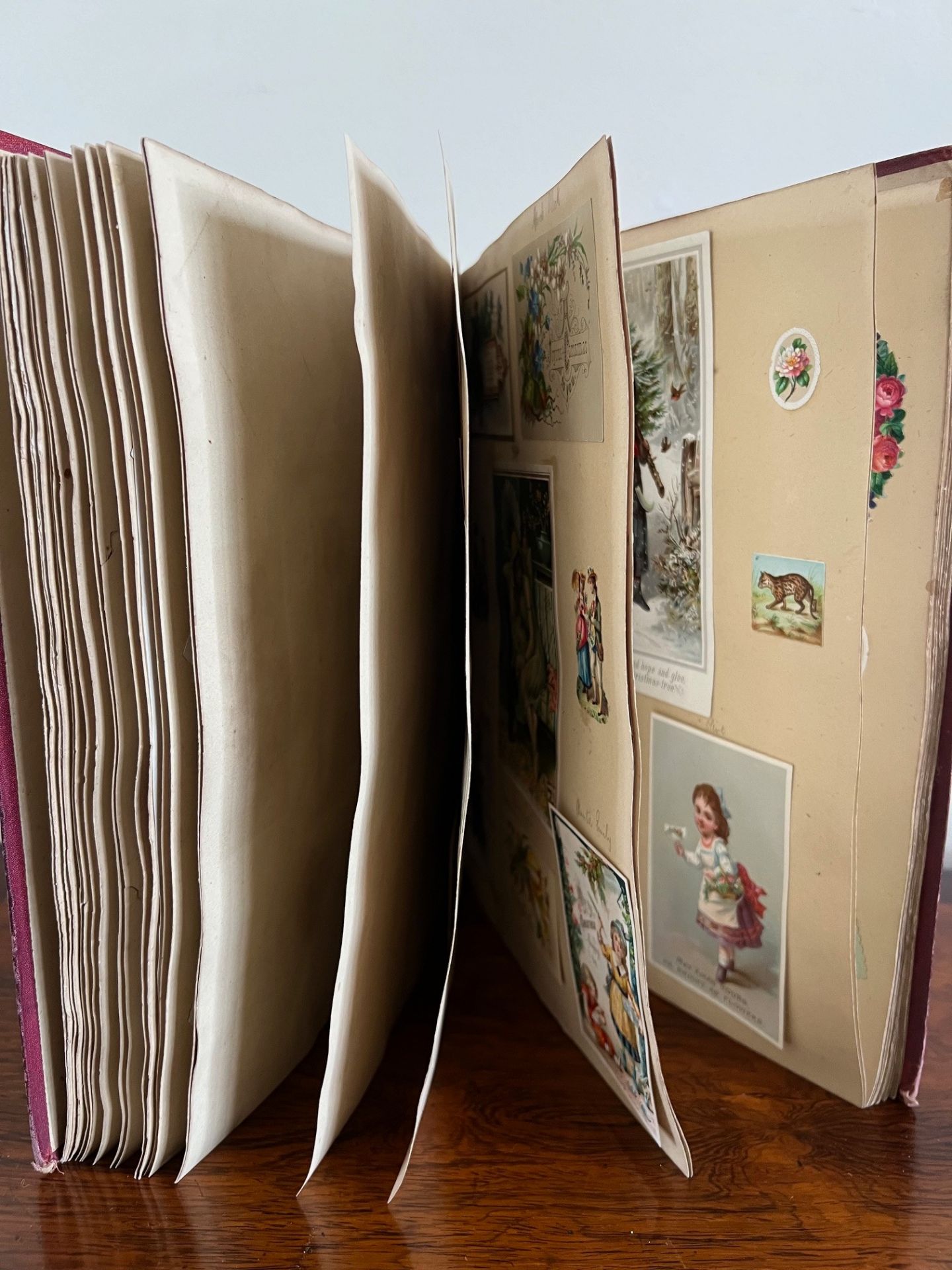 SCRAP ALBUM, DATED 1877, CONTAINING APPROX NINETY-TWO CARD AND SCRAPS - Image 2 of 4