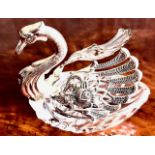 SWAN FORM POSY BOWL STAMPED STERLING 925