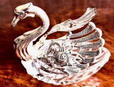 SWAN FORM POSY BOWL STAMPED STERLING 925