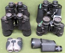 Quantity of various vintage binoculars Inc. Chinnon, Vesper, Kent, etc all used and not tested