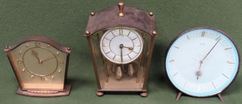 Three various mid 20th century mantle clocks including Kenzle All in used condition, not tested