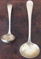 Hallmarked Silver ladle by James Dixon, Sheffield assay. plus another smaller ladle. Total Weight
