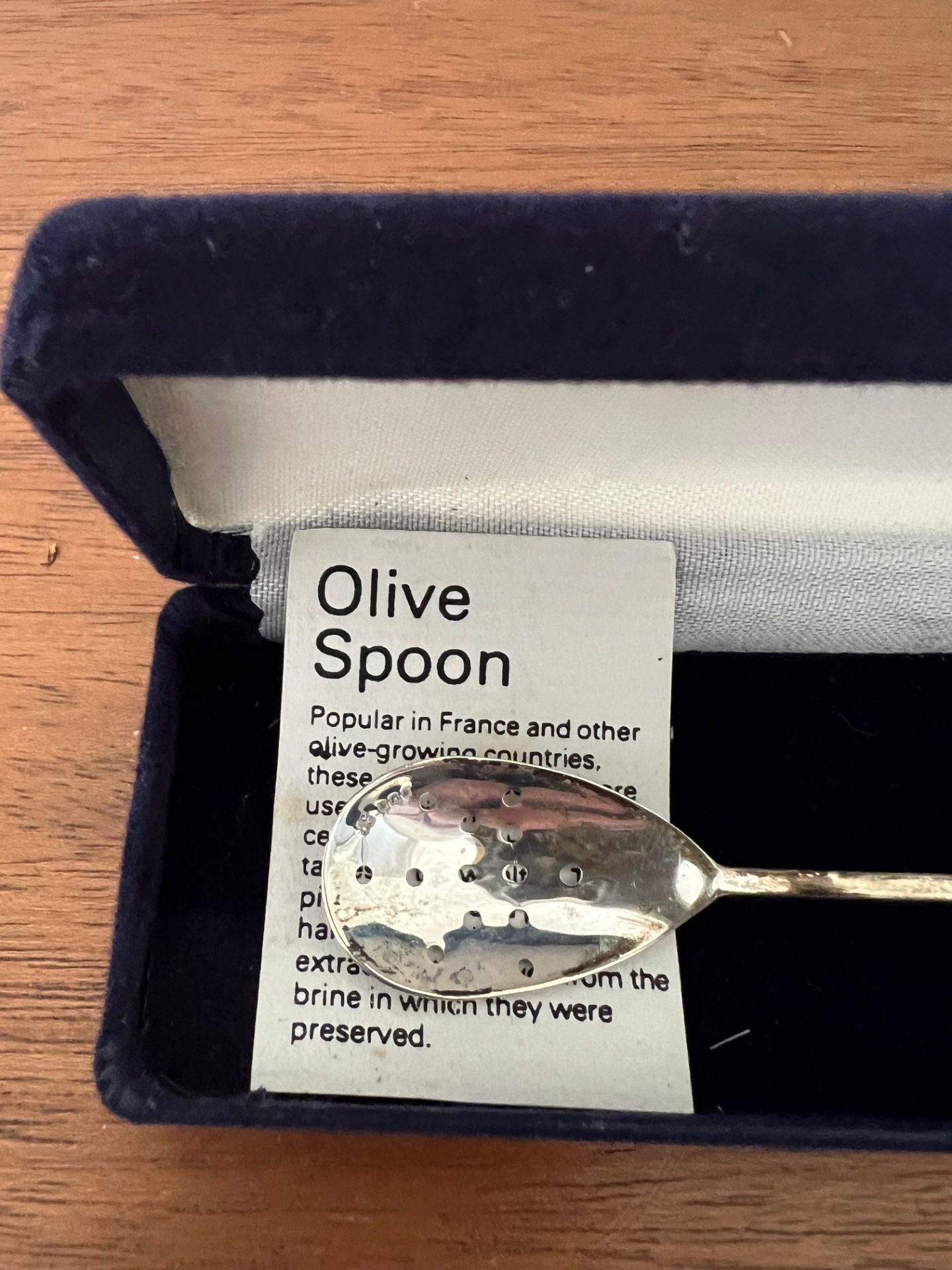 HALLMARKED SILVER OLIVE SPOON, BOXED - Image 4 of 4