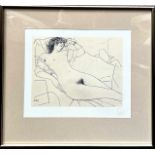 AFTER PICASSO PRINT, RECLINING NUDE, GICLEE PRINT, INFORMATION SELLOTAPED TO REVERSE, APPROX 42 x