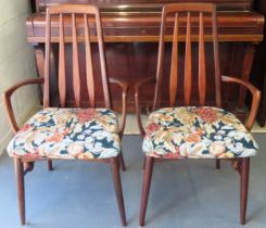 Pair of mid 20th century Danish stained teak "EVA" armchairs made by Niels Koefoed for Koefoed