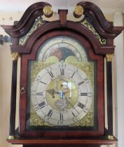 Joseph Finney of Liverpool, 18th century mahogany cased longcase clock with hand painted brass