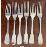 SET OF SIX DESSERT FORKS, LONDON, 1814, WEIGHT APPROX 240g