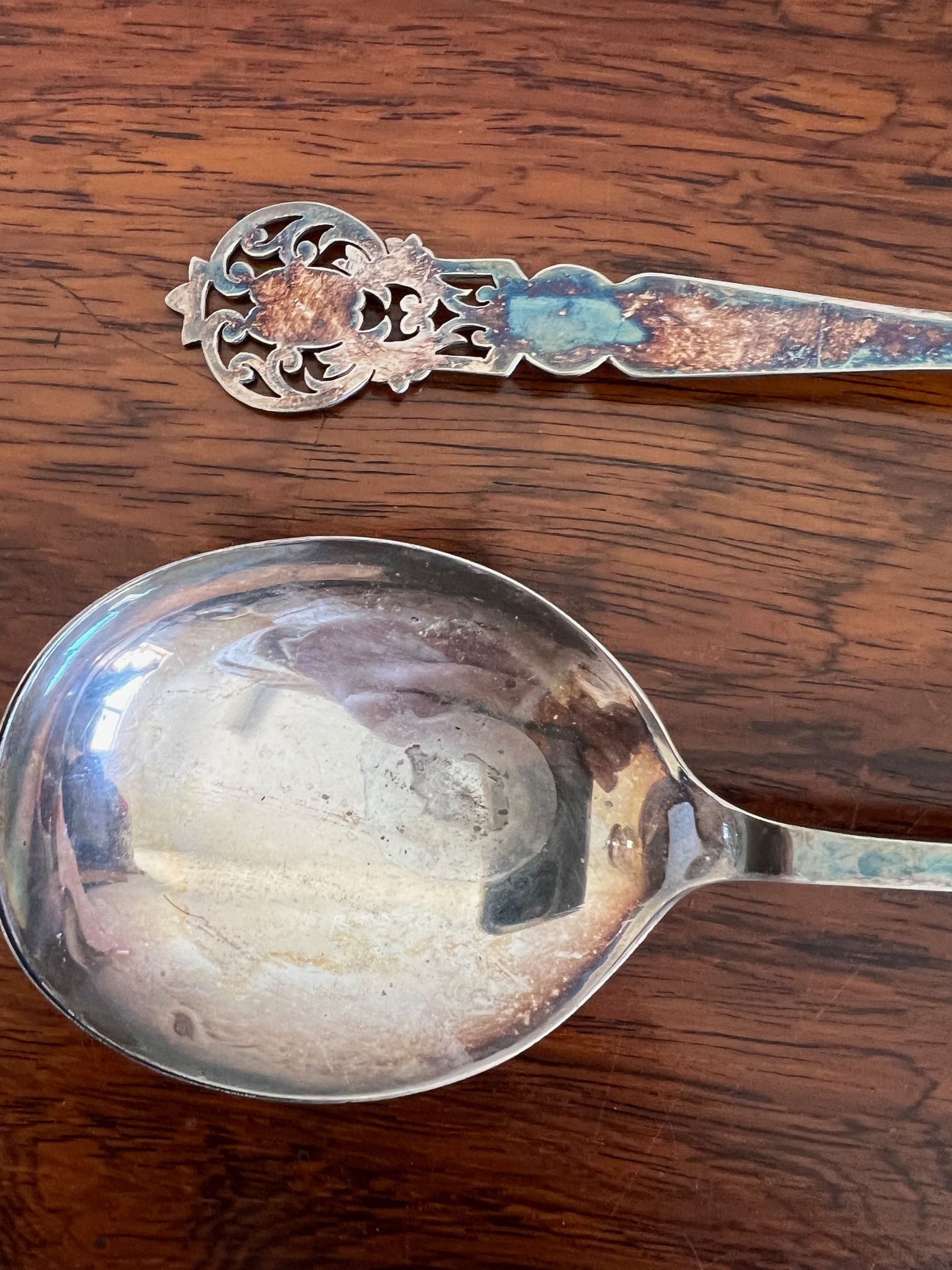 PAIR OF SILVER SERVING SPOONS, WEIGHT APPROX 140g - Image 2 of 3