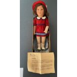 GERMAN DOLL, COMPOSITION HEAD, FABRIC BODY PLUS ASSOCIATED PERIOD CLOTHING