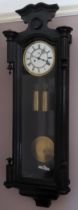 Early 20th century ebonised Vienna wall clock with enamelled dial Used condition, not tested for