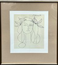 FRANCOISE WITH A GARLAND, PICASSON, LIMITED EDITION, No860 PRINT, APPROX 50 x 42.5cm