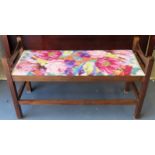 Early 20th century oak hall seat/window seat. Approx. 55cm H x 95cm W x 35cm D Reasonable used