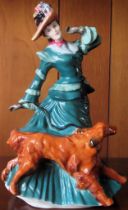 Royal Doulton glazed ceramic figure - Autumntime. HN3621 reasonable used condition