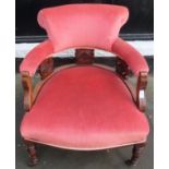 Early 20th century carved mahogany armchair. Approx. 75cm H x 63cm W x 70cm D Reasonable used