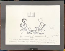 HECTOR BREEZE, 'I'M NOT A PROFESSIONAL CRIMINAL', ORIGINAL ARTWORK FOR PUNCH CARTOON, APPROX 19 x