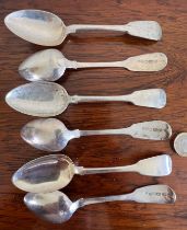 SET OF SIX SILVER TEASPOONS, CHESTER, 1816, WEIGHT APPROX 150g