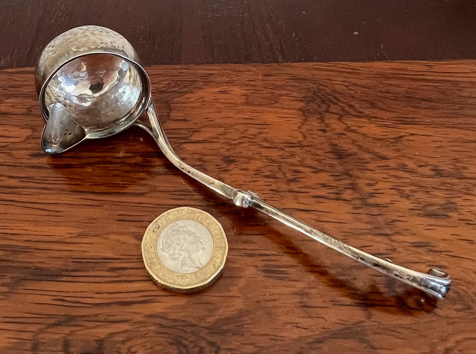 SMALL SILVER COLOURED SAUCE LADLE, STAMPED 925