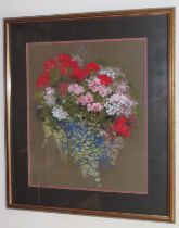 Joan E Wood - Framed still life floral arrangement. Approx. 53 x 44cms reasonable used condition